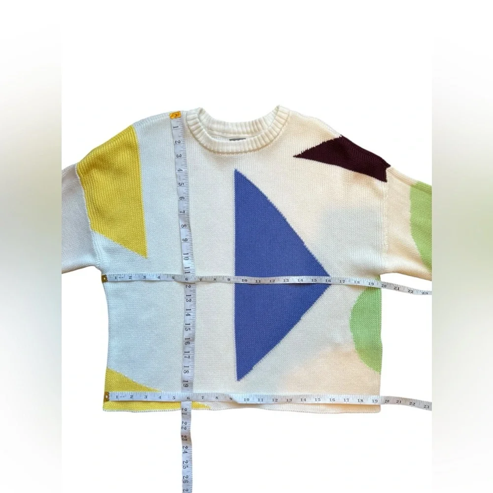 Sweaty Betty Sweater Womens Flash Dance Cotton Knit Pullover Color Block M - Picture 7 of 12